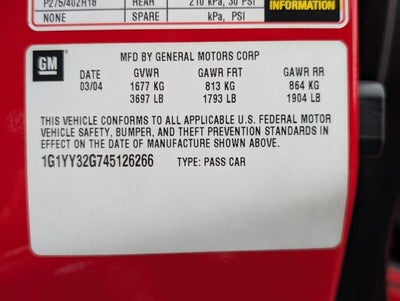 2004 Chevrolet Corvette 2dr Convertible