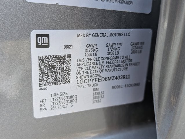 2021 Chevrolet Silverado 1500 LT Trail Boss