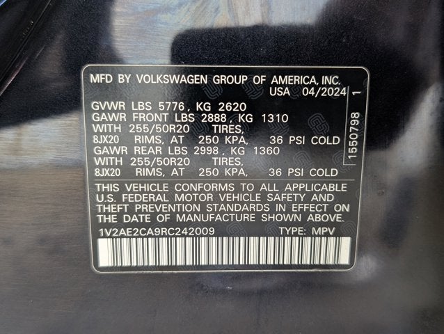 2024 Volkswagen Atlas Cross Sport 2.0T SEL R-Line