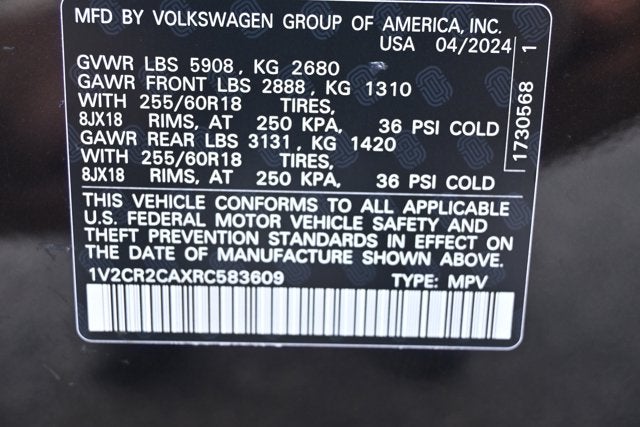 2024 Volkswagen Atlas 2.0T Peak Edition SE w/Technology