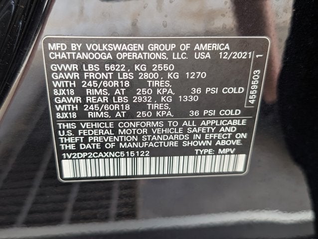 2022 Volkswagen Atlas 2.0T SE