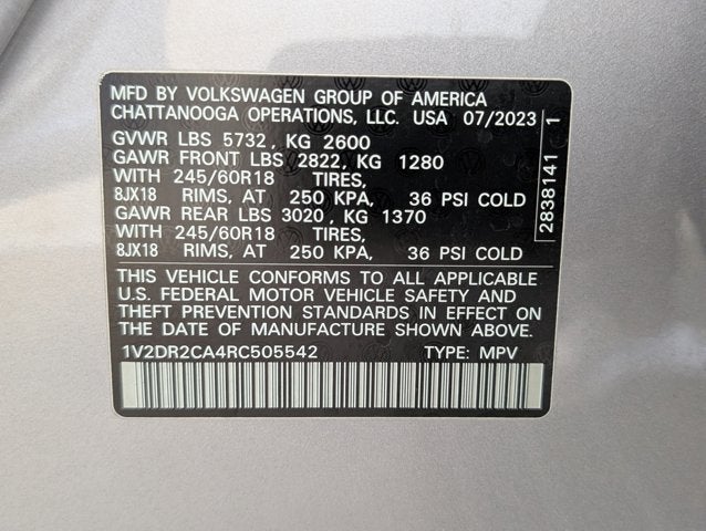 2024 Volkswagen Atlas 2.0T SE