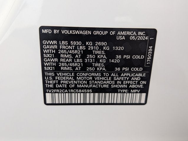 2024 Volkswagen Atlas 2.0T SEL Premium R-Line