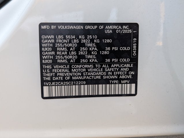 2025 Volkswagen Atlas Cross Sport 2.0T SE w/Technology