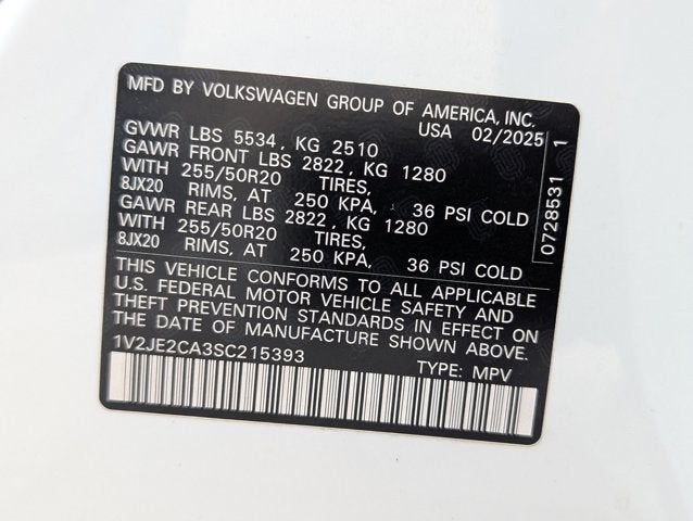 2025 Volkswagen Atlas Cross Sport 2.0T SE w/Technology