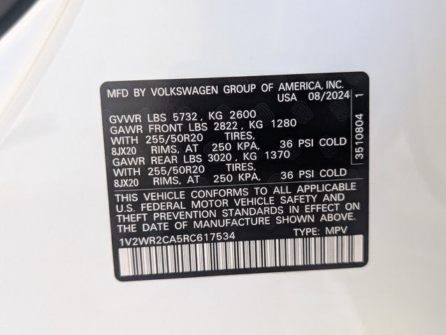 2024 Volkswagen Atlas 2.0T SE w/Technology