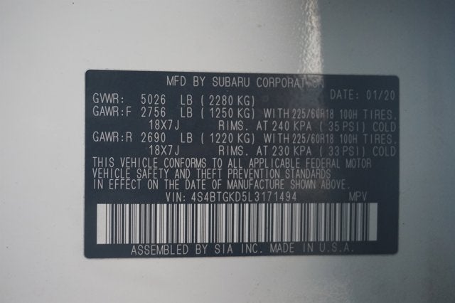 2020 Subaru Outback Onyx Edition XT