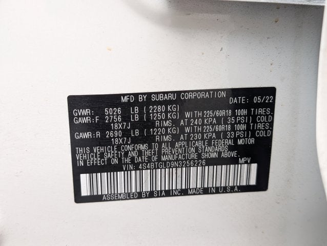 2022 Subaru Outback Onyx Edition XT