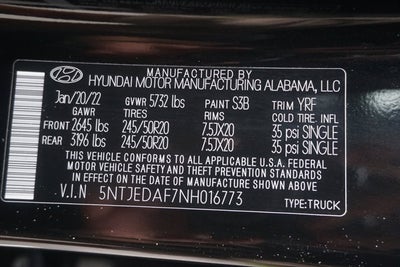 2022 Hyundai Santa Cruz Limited