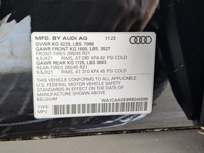 2024 Audi Q8 e-tron Sportback S line Premium Plus