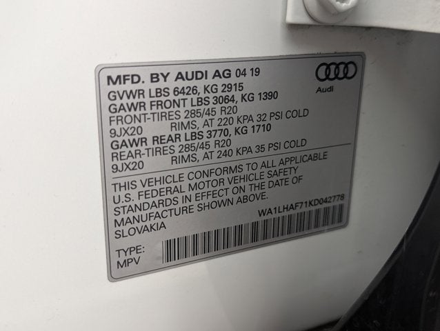 2019 Audi Q7 Premium Plus