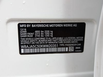 2019 BMW 5 Series 530i